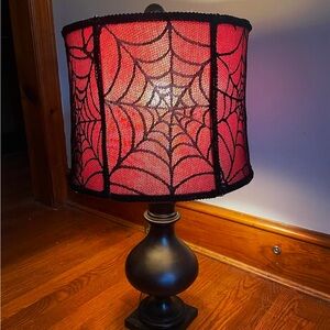 Spider Web Red Lamp Shade